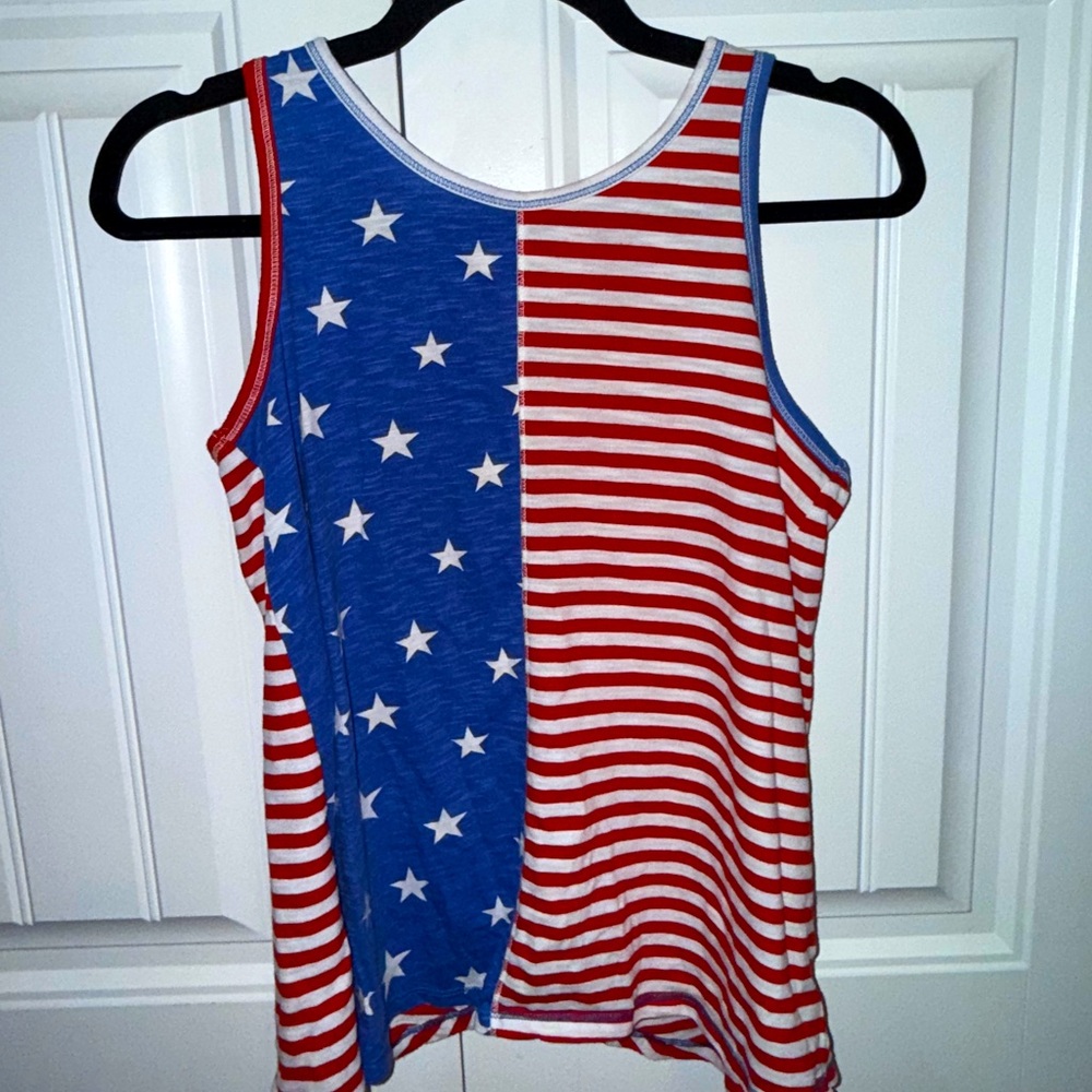 Cat & Jack American Flag Cross Back Tank Girl’s XL